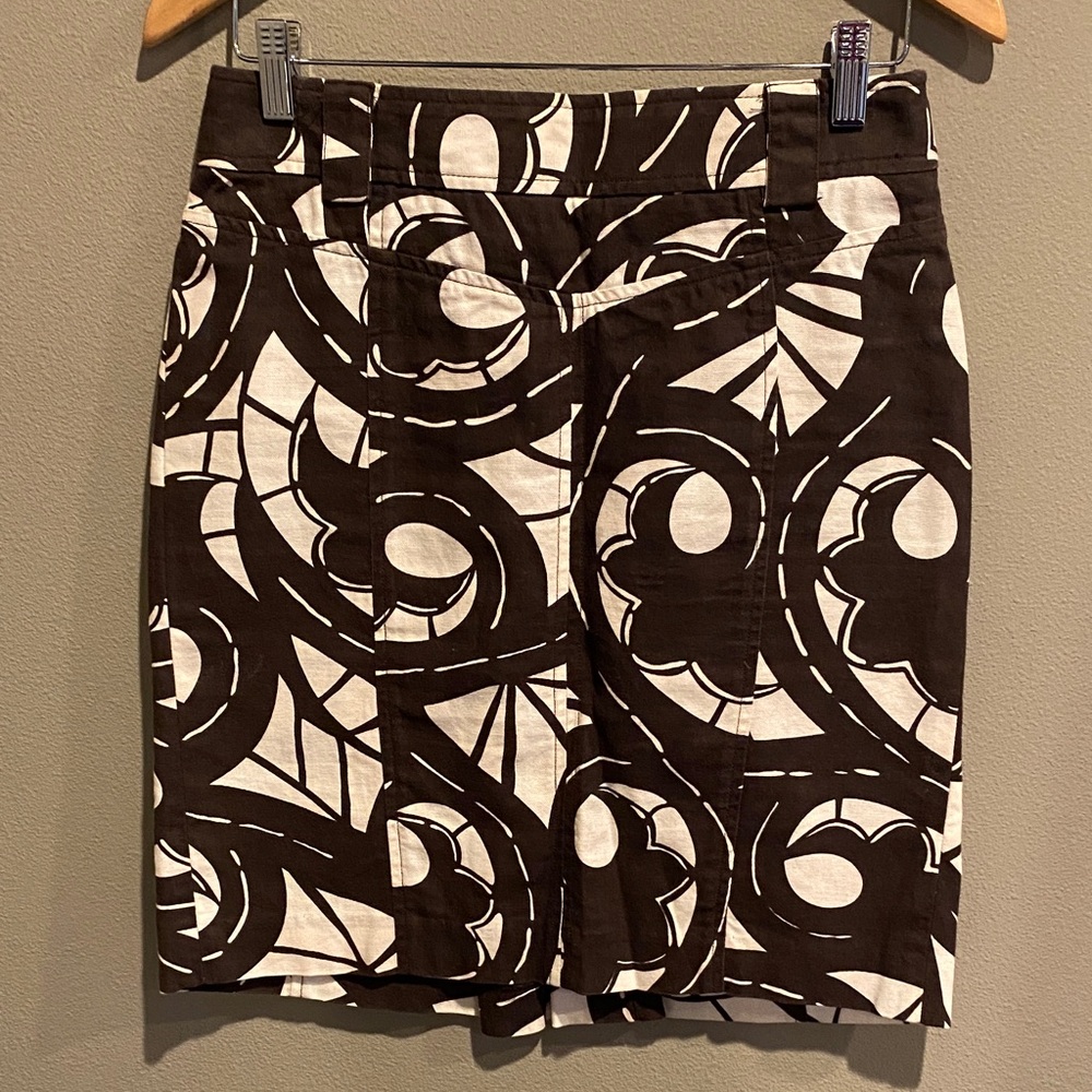 Diane Von Furstenberg Brown and Cream Mini Skirt